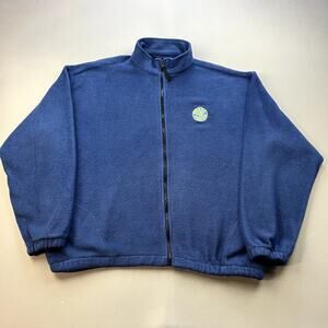 Vintage Wheel Of Fortune Jacket Adult XL Navy Blue Fleece Full Zip Game Show 90s